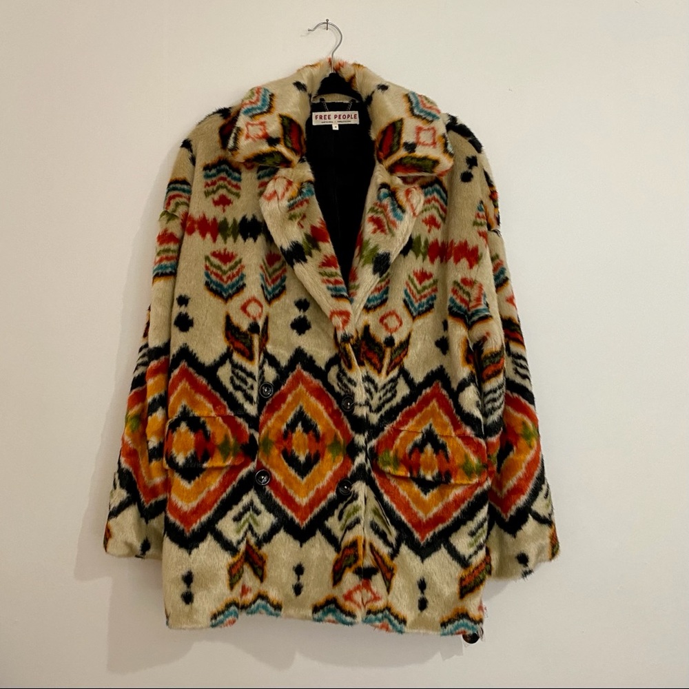 NWT FREE PEOPLE CARMELLA FAUX FUR JACKET MEDIUM